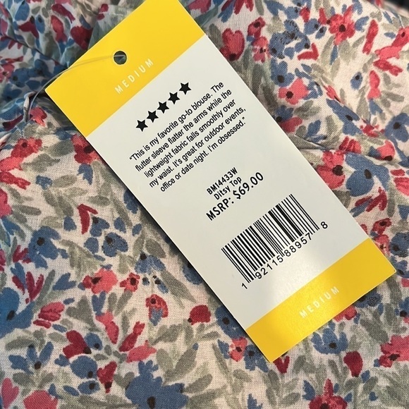 BB Dakota by Steve Madden Ditsy Floral Sleeveless Blouse Tank size Medium - Picture 3 of 7